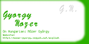 gyorgy mozer business card