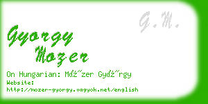 gyorgy mozer business card